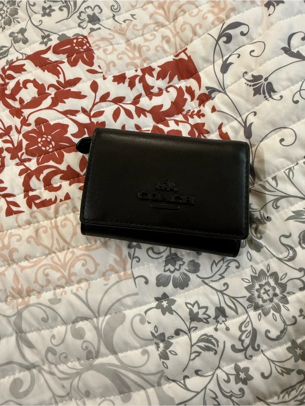 Coach Refined Calf Leather Micro Wallet in black